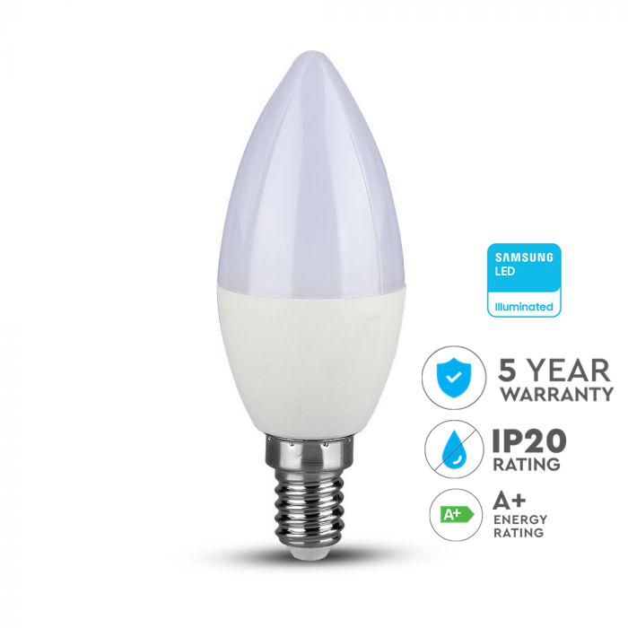 LED Leuchtmittel/Kerze Samsung Chip  E 14  5.5 Watt Kunststoff  3000K EEK: A+ 