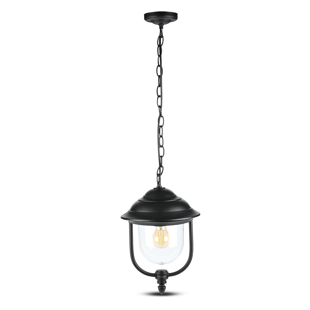 VT-850 E27 CEILING LAMP WITH CLEAR PC COVER-BLACK