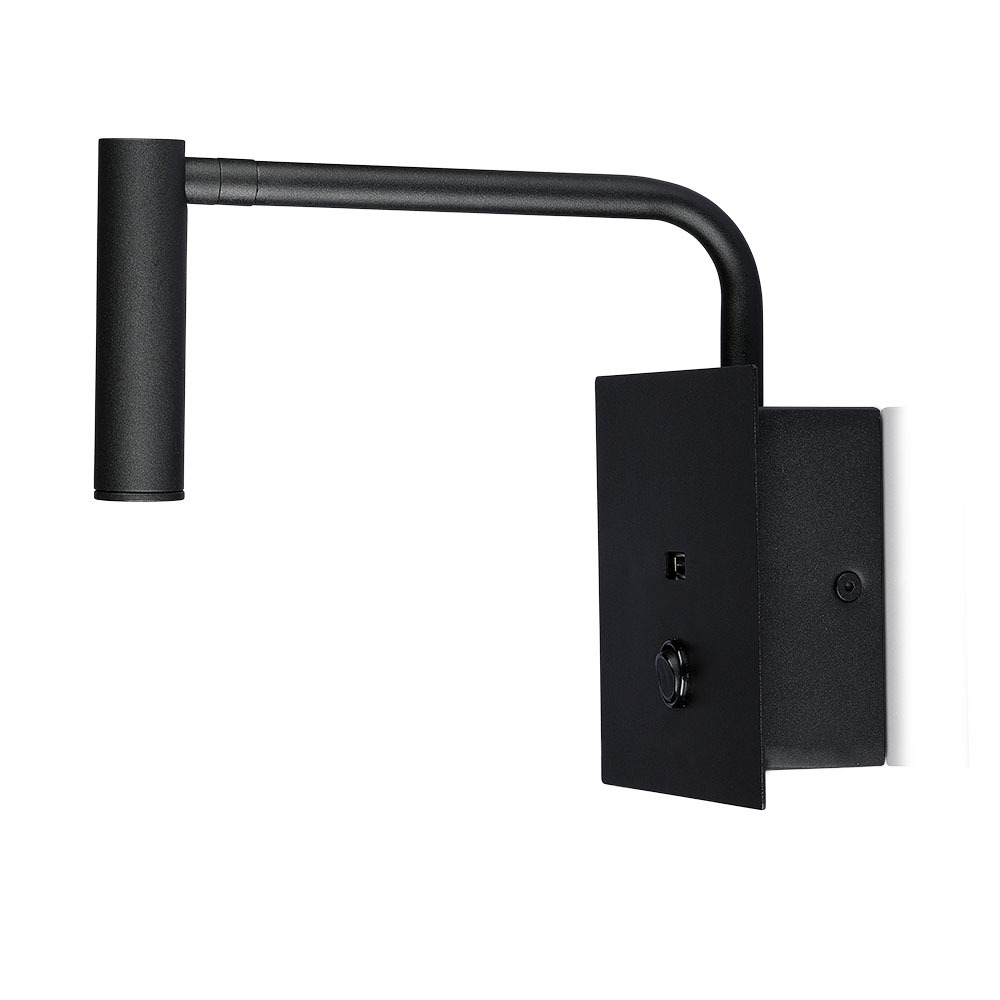VT-2943 3W LED SIDE LIGHT(WALL LAMP)WITH SWITCH&USB PORT 3000K-BLACK