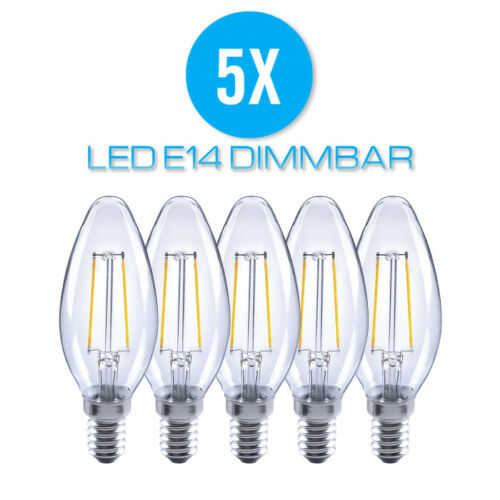 5 x LED Leuchtmittel/Glühbirne ARTEKO E14 Filament Glas C 35 3,5 Watt 350 lm Glas 2700 K dimmbar EEK: F 
