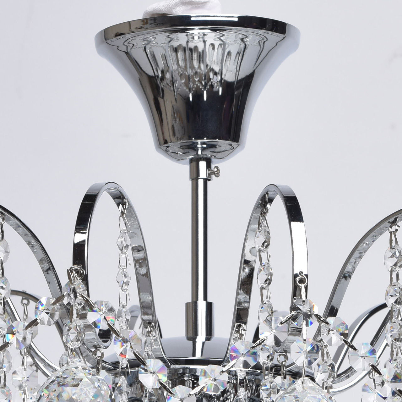  Kristall Kronleuchter "Diamond" Chrome - 6 Flammig - 5 Jahre Garantie