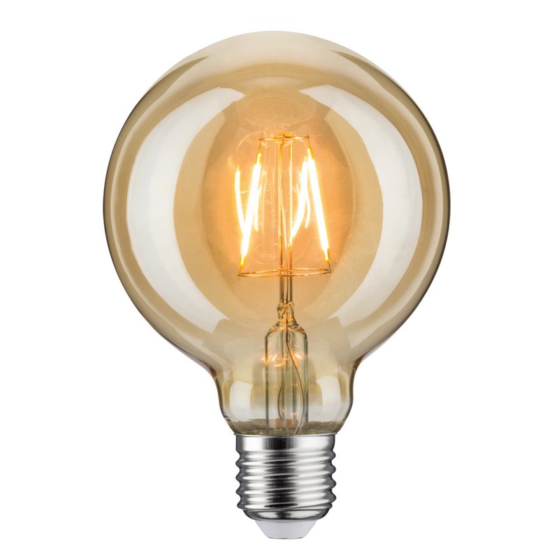 Vintage LED Leuchtmittel/Glühbirne Goldlicht E27 Filament, G 95 , 6,5 Watt, Glas, 1700 k EEK: F 