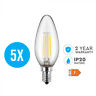 5 x LED Leuchtmittel/Kerze Filament E 14 4,0 Watt Körper : Glass klar 3000K EEK: A+ Kopie