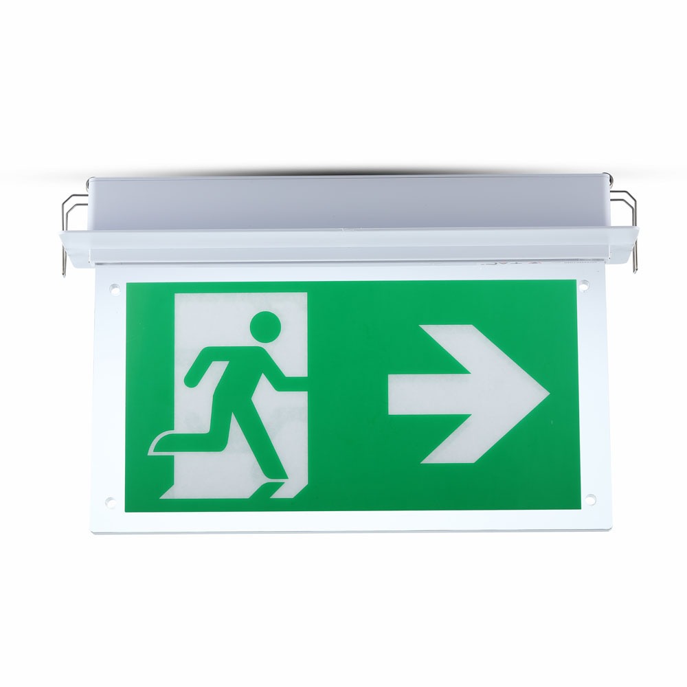 VT-522-S 2W RECESSED FIXED EMERGENCY EXIT LIGHT WITH SAMSUNG LED 6000K